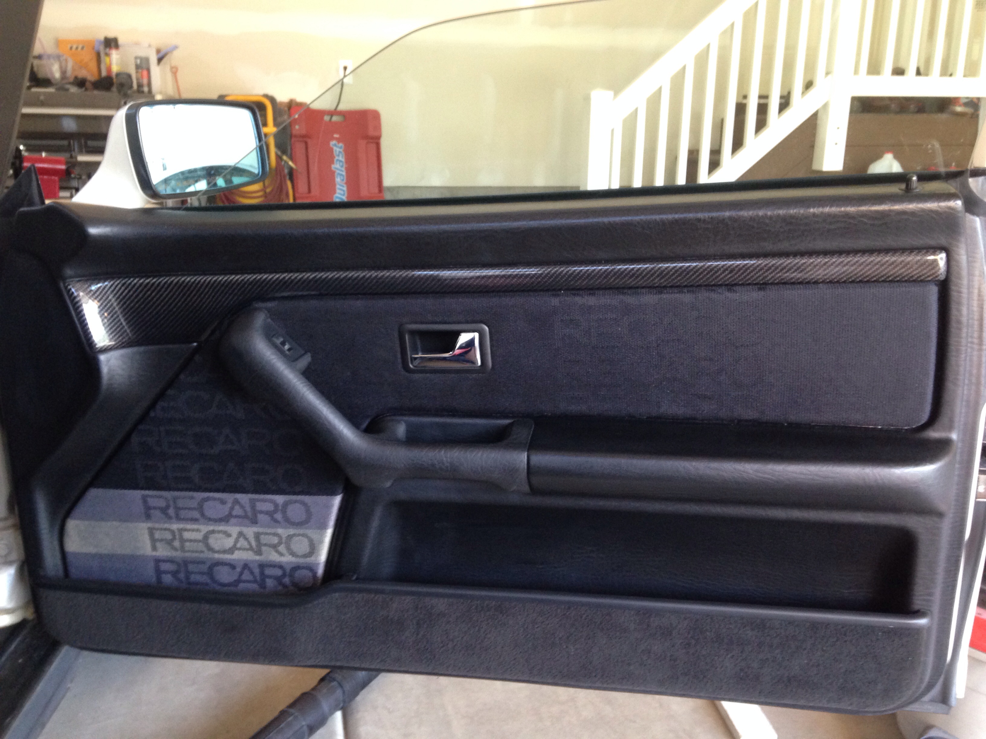 Interior shot with door cards and seats