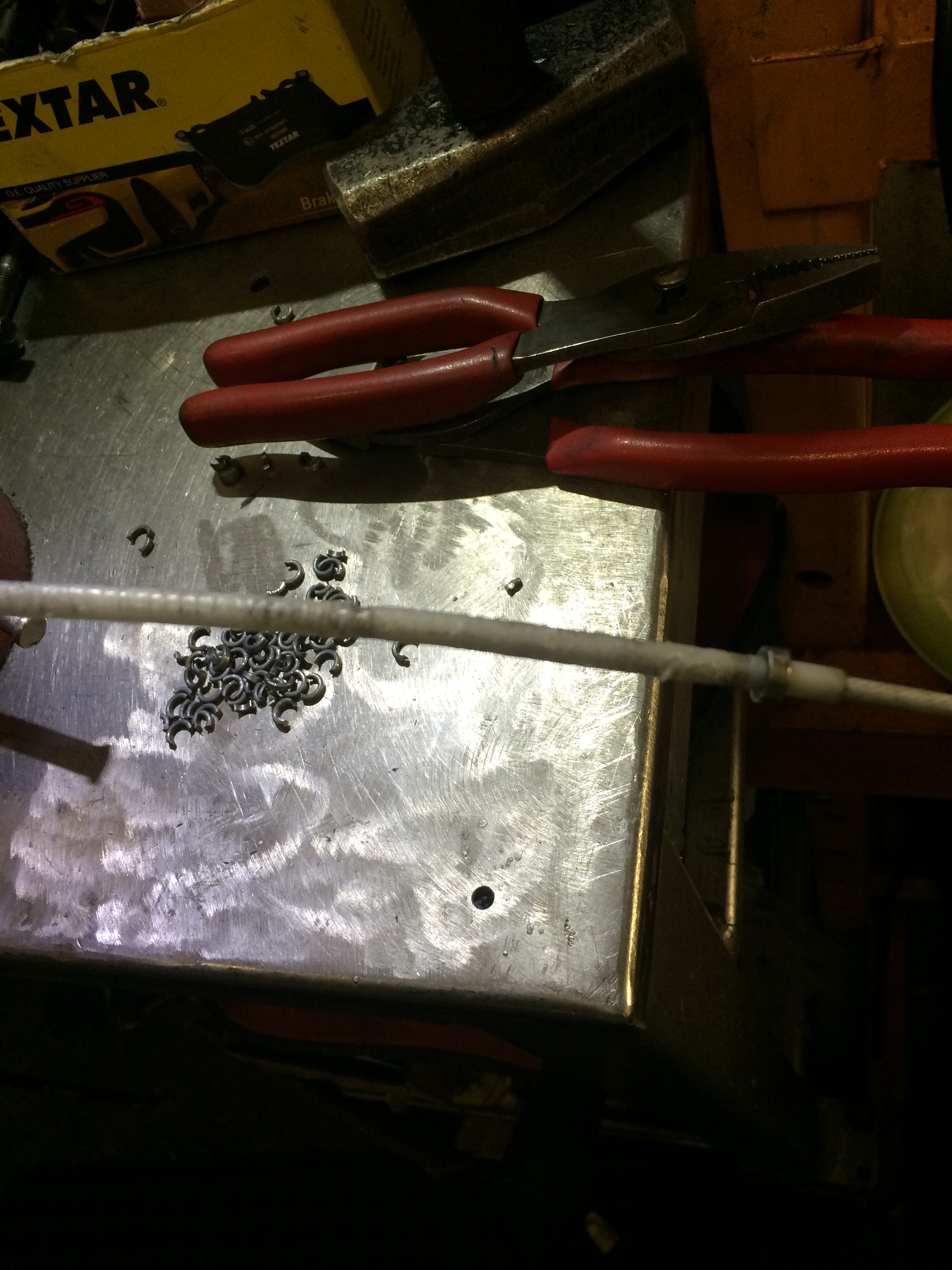 Metal spiral wrap removed.